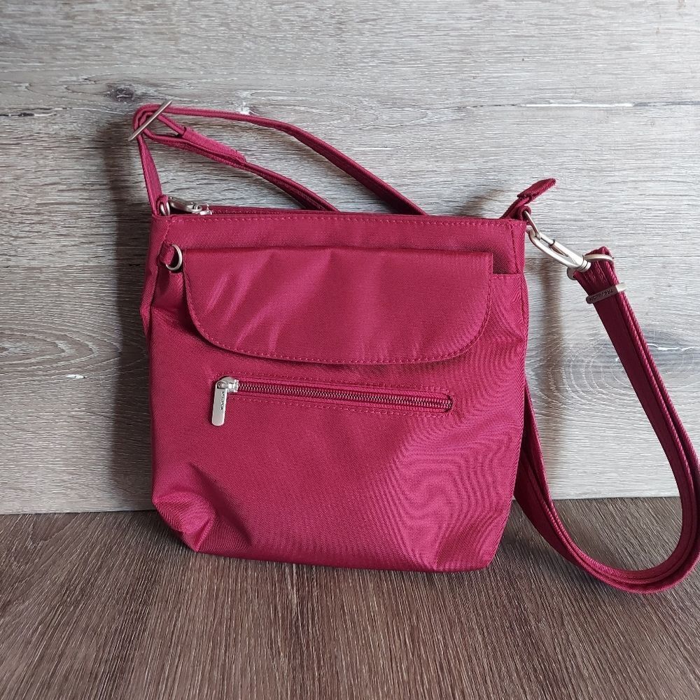 NEW Travelon Anti-Theft Classic Mini Shoulder Bag - Cranberry